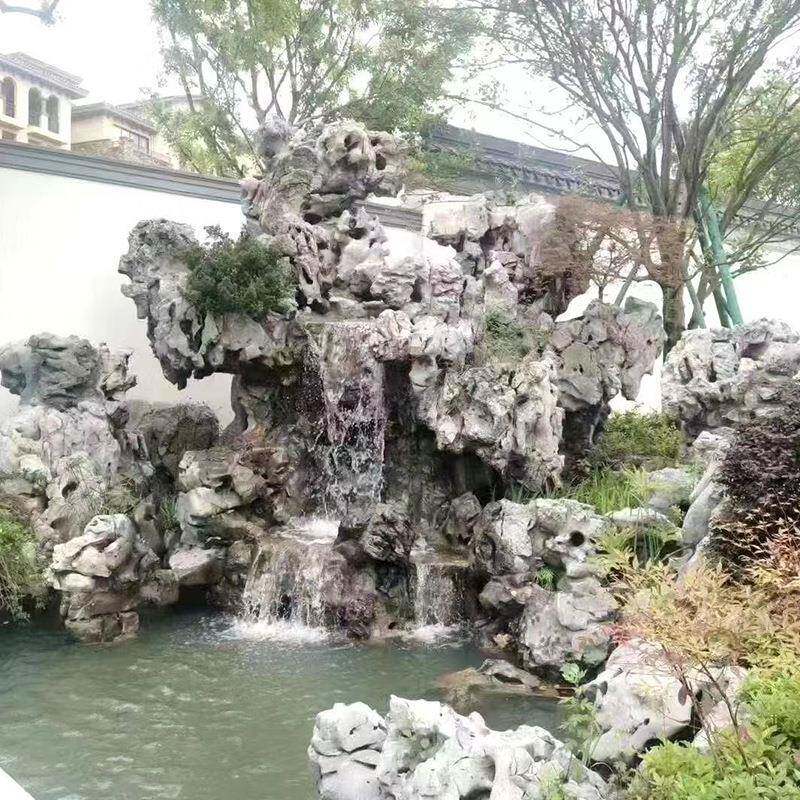 太湖石庭假山-公园园林大小型流水假造驳山工程院岸施工园林景