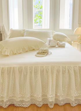 亲肤床公主版蕾丝床裙套三件套春夏韩季防滑单件磨床罩pxx10038花