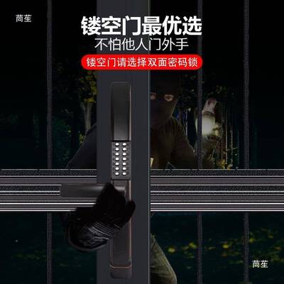 双滑盖机械码锁户外铝合LTC-08金庭密院别墅镂空栅院铁艺面锁门2