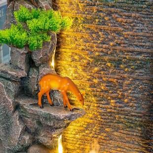 水流柜水喷泉客厅幕墙屏风循环水装饰招财风水AL902148轮电视旁边