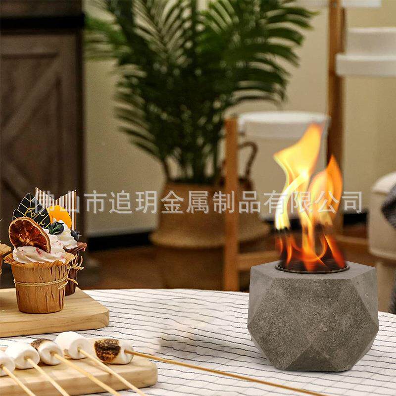 桌烤面火炉酒精火炉炉菱形水泥ZYHL-06火火炉室内壁炉户外烧炉