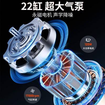 无线数车载充泵便携式照容明启动充电一体气机显PFI大量智能充气