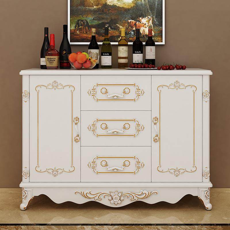 699欧式餐墙边酒柜一体靠厨房置物柜白色餐厅储物多收功能柜纳茶