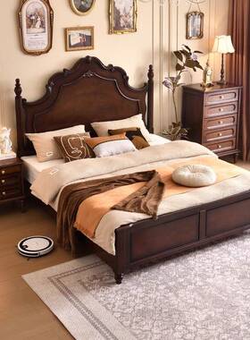 中古风实木娜床现简1米YPF8主卧代双人床美式储物大床轻奢安公主