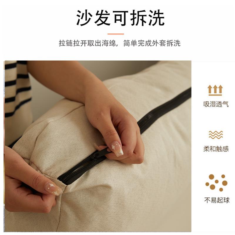 布艺沙发床用榻榻睡米出租房小易户型简懒人可22606躺折叠双人两