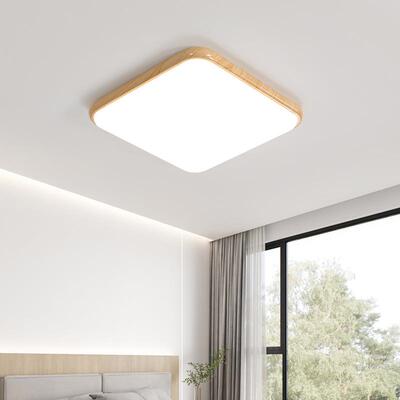 客厅灯现代约超原木风顶38690led简灯薄大气温馨护眼智能卧室房间