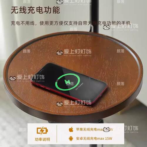 中古风落361地灯氛围物置饰架客厅沙发旁室装卧床头一体台灯书房