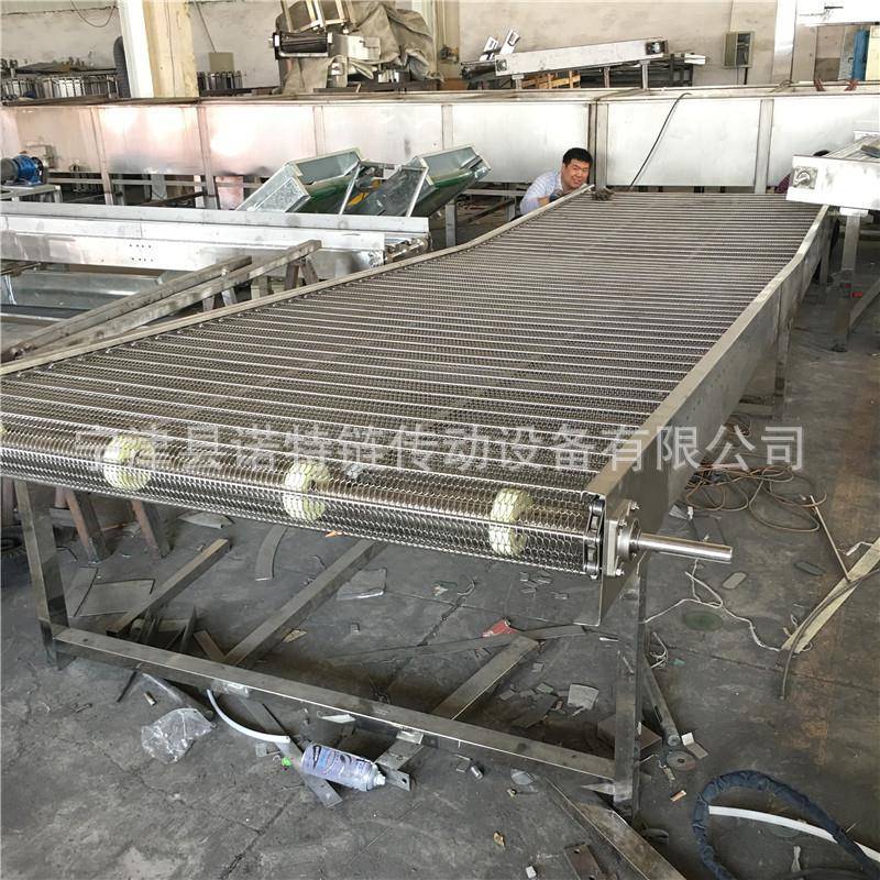 麻洗花冷却线网带宽6001带输链送机80度转弯机气泡清网提升机