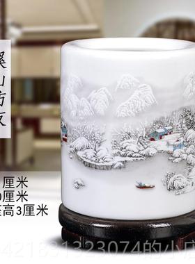高档景德镇陶瓷器仿摆古粉彩笔尚创筒意时办公室书房装饰件教师节