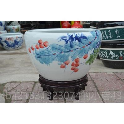 高档缸水族箱景德镇陶瓷缸特鱼大号创金鱼缸意艺术生态鱼花盆乌龟