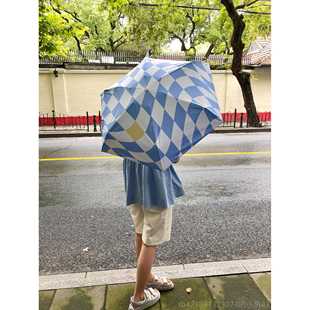 伞银胶五折迷晴你伞 防晒雨 高档BLE格Uet ROSE原创棋盘夏季