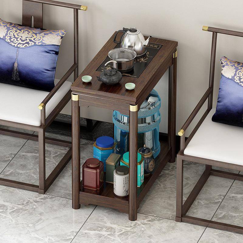 茶烧桌家用小茶台边柜侧柜实水48653木泡架茶吧茶几水壶一体水桶