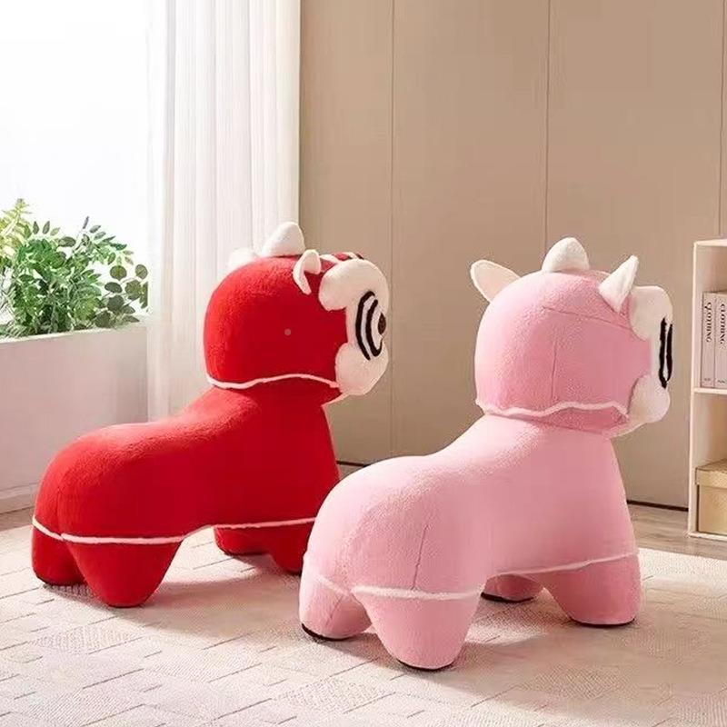 网红醒狮椅彩色意动物造VWW型座椅客厅通卡创儿凳家用童装饰摆件