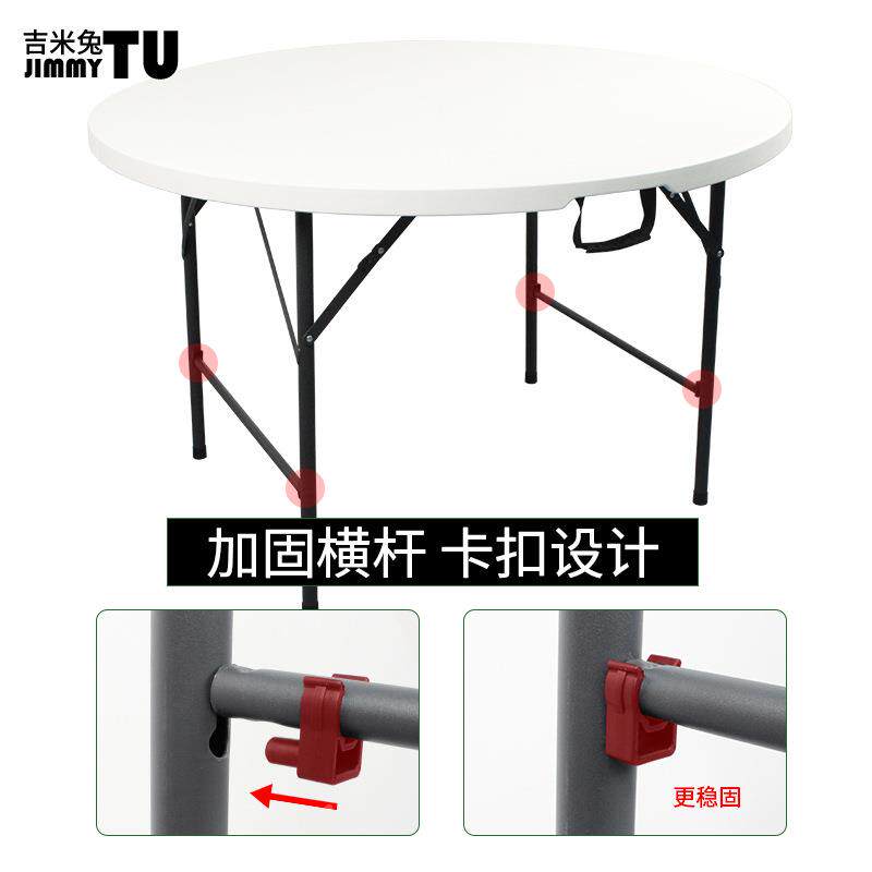 可折叠子圆桌家餐ZY用桌小户型拆叠圆形简约大圆台贴大桌面店吃酒