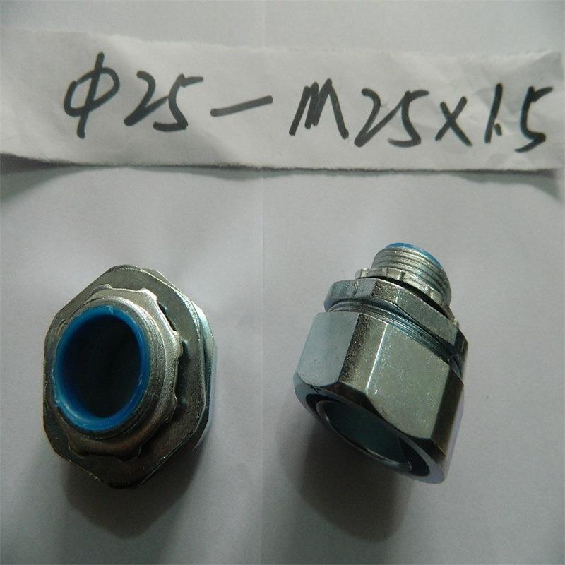 宝鸡福莱G通金蛇皮管箱接头MOE锌锌合金属镀包塑软管防水接头4寸