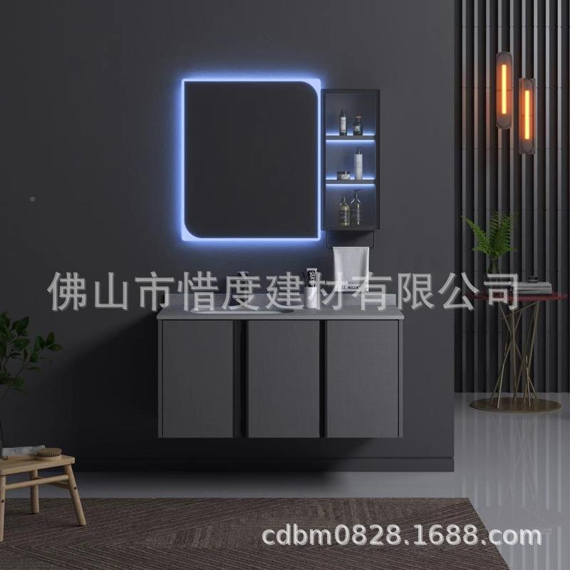 销生态木浴室柜LED手感直灯镜侧柜岩板洗盆防水YS8GM-0漱9816131