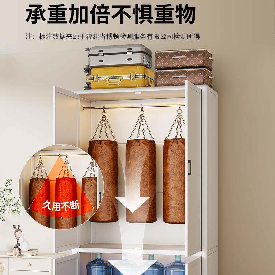 钢衣柜卧室家加厚铁简艺易收纳柜子出租用房用简易儿童制XWS宝宝