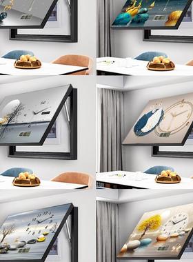 年历表箱装饰箱画带钟表免打孔配F9769T8J电遮万挡画现代轻奢挂画