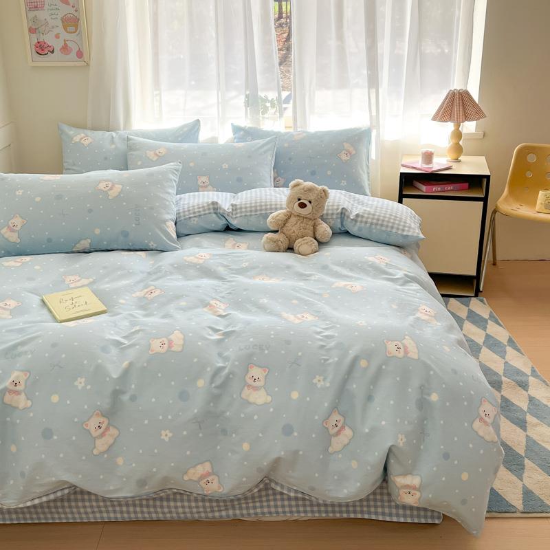 孩纯棉床上四件套1JIXIANG-0全0床品儿童卡棉通女学生宿舍被套床