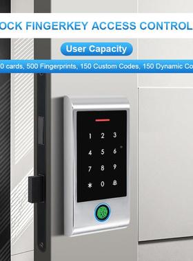 工厂锌合金码指纹系列弧形通通锁支HF6-BLE直持销刷卡密手机防水