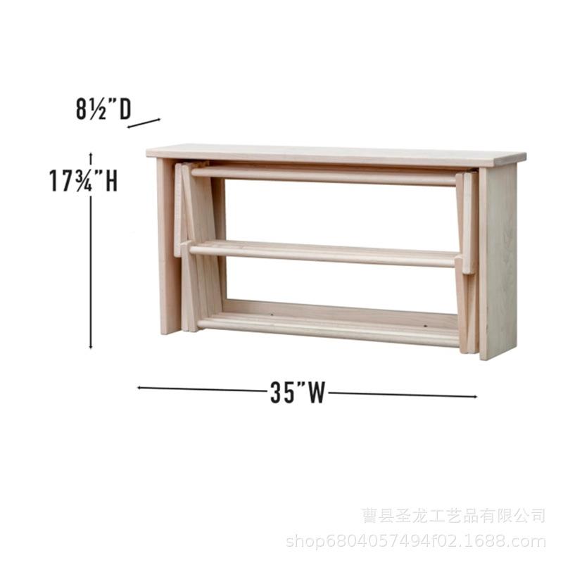木制置物架架家用挂晾干衣服毛巾挂墙架伸缩式阳台衣实木SL-1101