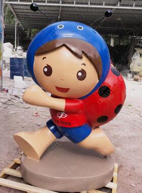 摆玻璃钢塑制作26734人物卡祥通件吉物石雕泡沫铸铜景雕观玻璃钢