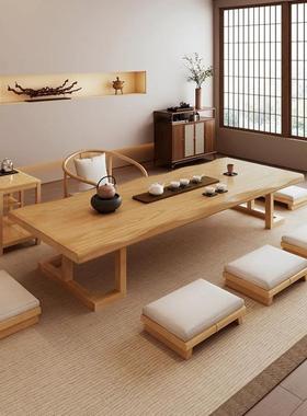 实木榻榻茶米茶桌FEB椅组合简约几炕几夫长条桌台矮阳桌日式功泡