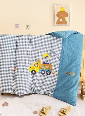 母A婴套类全22525棉水洗棉儿童卡通幼儿园被子件三件宝宝午睡纯棉