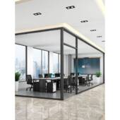广州办公室玻隔断墙璃化玻璃钢铝合金百叶双层隔断高XO 335隔音墙