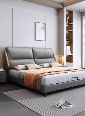 智能带灯床代简约现新款床婚双人1.RXJ82米主卧大床1.5米x储物床