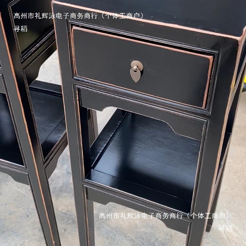 新中式仿架做旧花盆架子新古典架558实古木花瓷器托室内展示架置