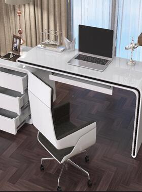 电脑桌本台式KPS笔家书用小户型卧室简约烤漆学习办公桌白色记简