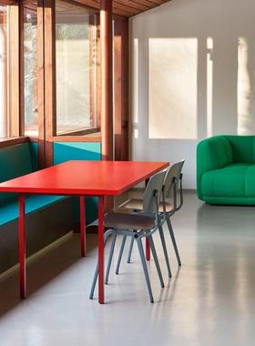 现代简子约彩饭qp701200色餐桌红绿灰蓝色多色特色桌家厅用客长条