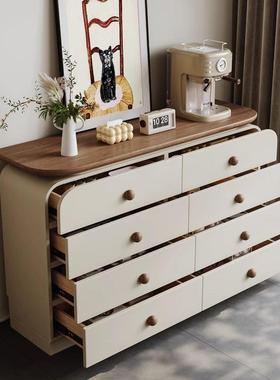 靠墙五斗柜八斗中古客LSM厅收纳柜家用卧床尾储柜轻室奢实木物梳