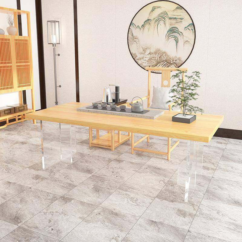 式原木实木茶几设师计创意亚美克力SLD桌子茶几组合原木作台工大