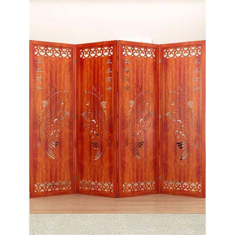 屏风隔客厅折叠移985公动简约现中式复古断代办室隔断墙卧室遮挡