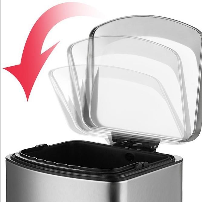 方脚形脚式垃圾桶用家厨房卫生间1L带盖2踏不锈钢垃824圾桶