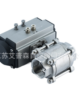 Q611F-16P 3PC 不锈钢三片式气动螺纹球阀 304三片式丝扣球阀4分