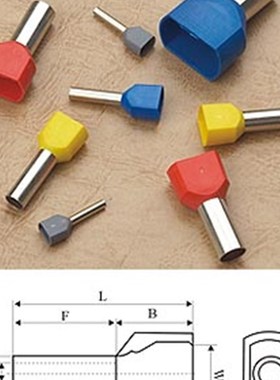 双线管型预绝缘端头LD4 冷压接线端子TE1510, 1000只