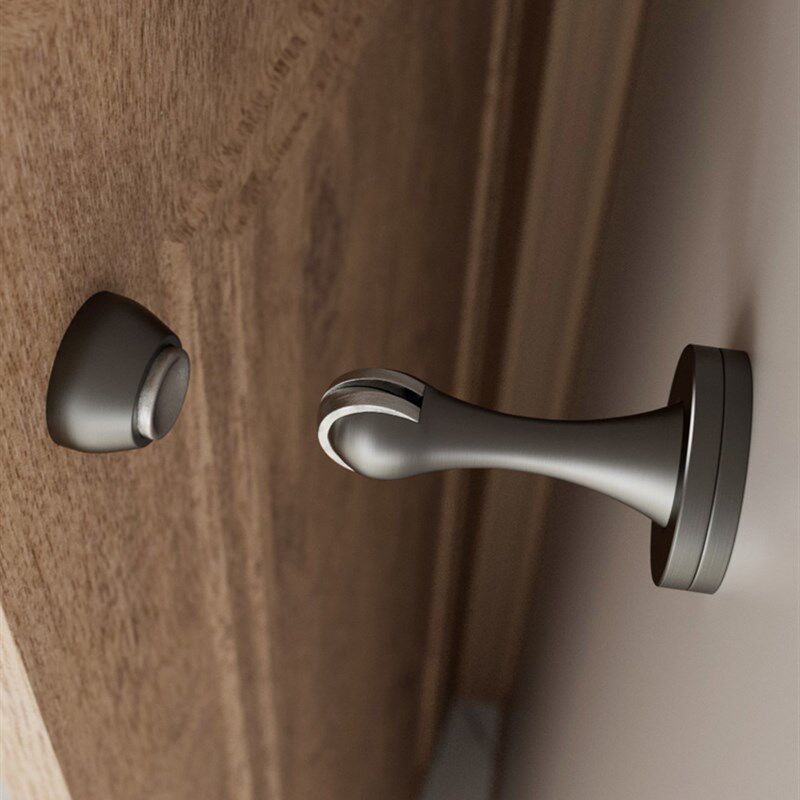 轩森门吸锌合金黑色室内卧室门吸地吸门碰墙地两用强磁吸门器