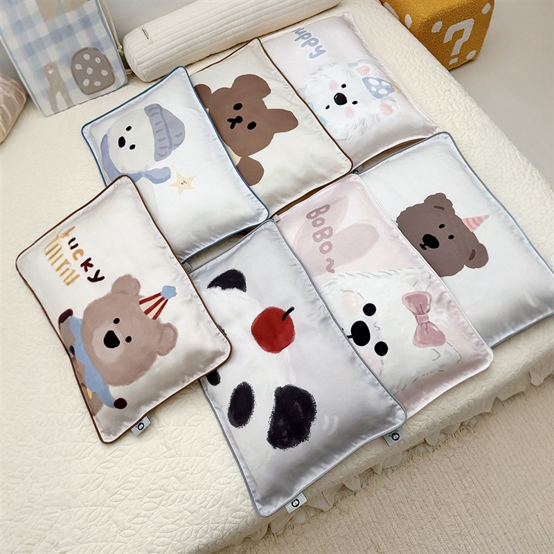 60支兰精天丝儿童枕套 A类幼儿园宝宝枕头套卡通冰丝学生枕头皮