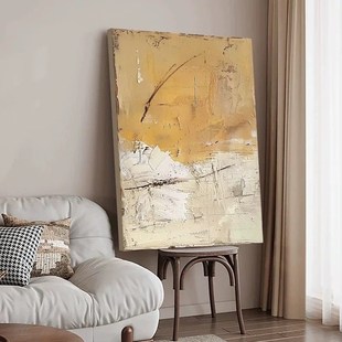 手绘油画高级感侘寂抽象客厅装饰画背景墙玄关过道手工厚肌理挂画