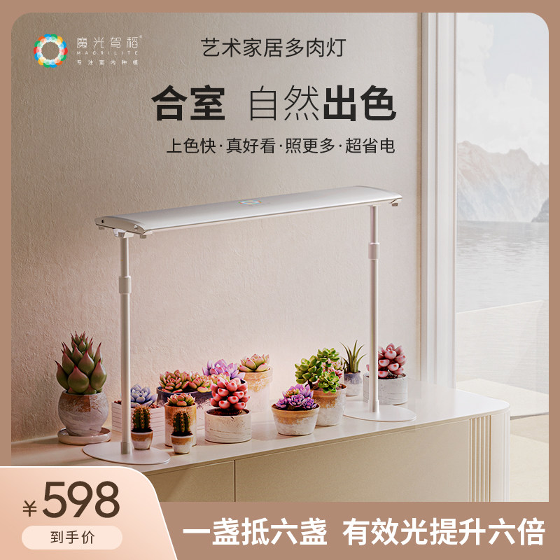 魔光驾稻艺术家居多肉生长灯补光灯植物家用上色专用仿太阳全光谱