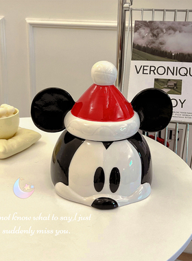 饼干罐子装饰品节陶瓷糖果储物罐可爱卡通罐收纳罐米奇大容量耶诞