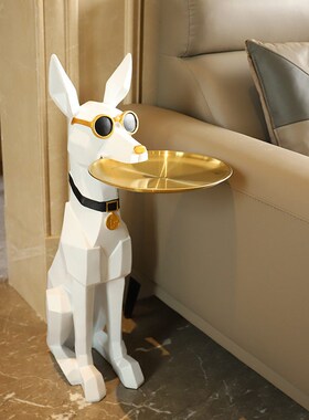 家居迎宾大型落地摆件戴眼镜杜宾犬开业乔迁新居装饰客厅落地摆件