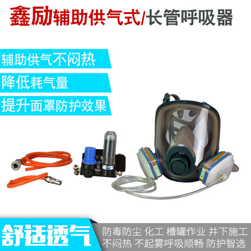 供气式喷漆防毒面具 全面具 化工喷漆防护面罩 接无油空压机呼吸