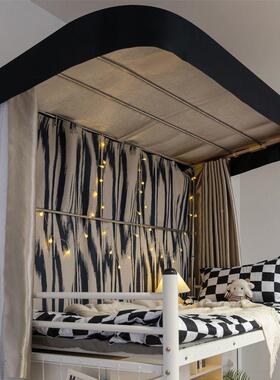 双架宿舍上支下铺U遮AL100357挡遮光轨道学生床帘蚊帐一体全床幔U