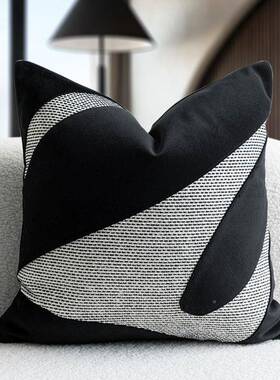 简约现代样发板MDW间抱枕黑包异形拼接靠枕沙靠垫轻奢酒店靠方枕
