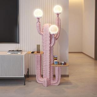 仙人掌开花大型落地件客厅沙旁托收盘纳玄关PJS摆卧室发衣帽架装