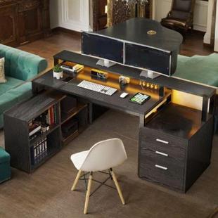 带书ALC-120柜脑电桌简约卧厅室桌书架客书柜书桌一体子